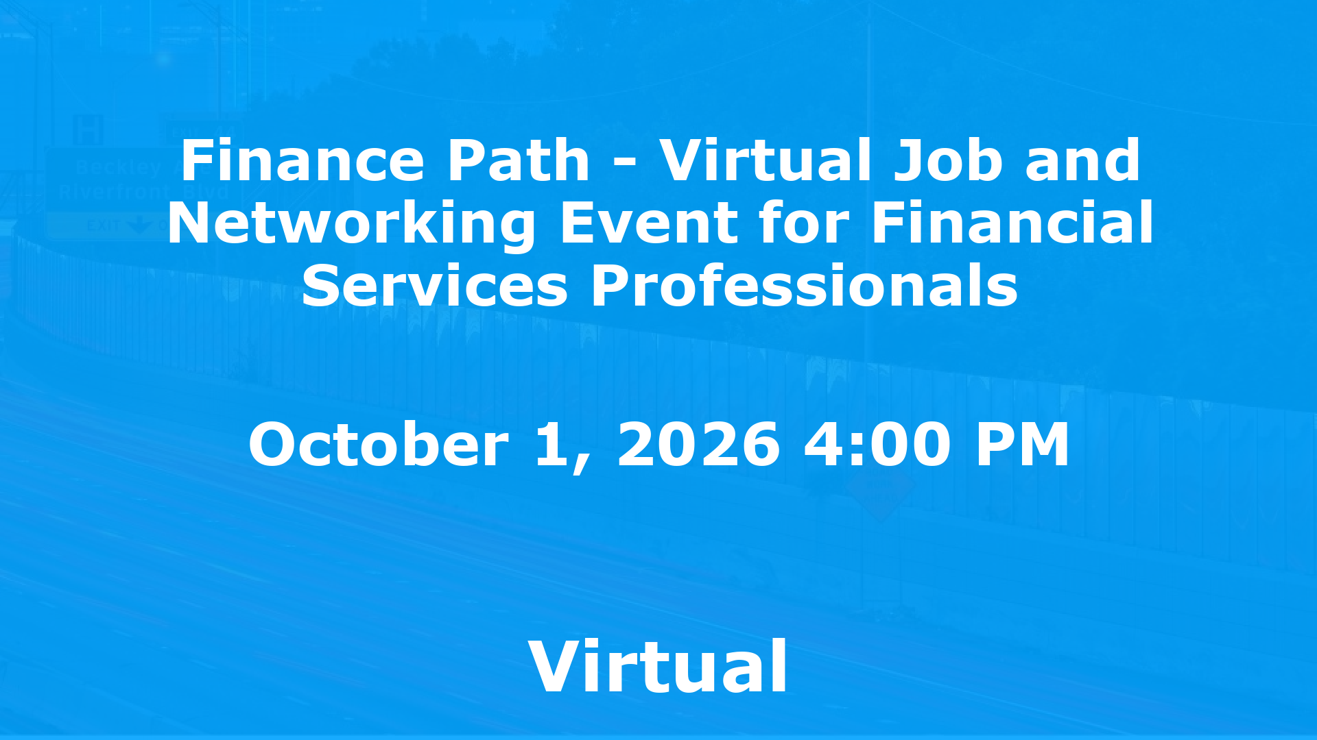 Finance Path - Virtual Job and Networking Event for Financial Services Professionals event image
